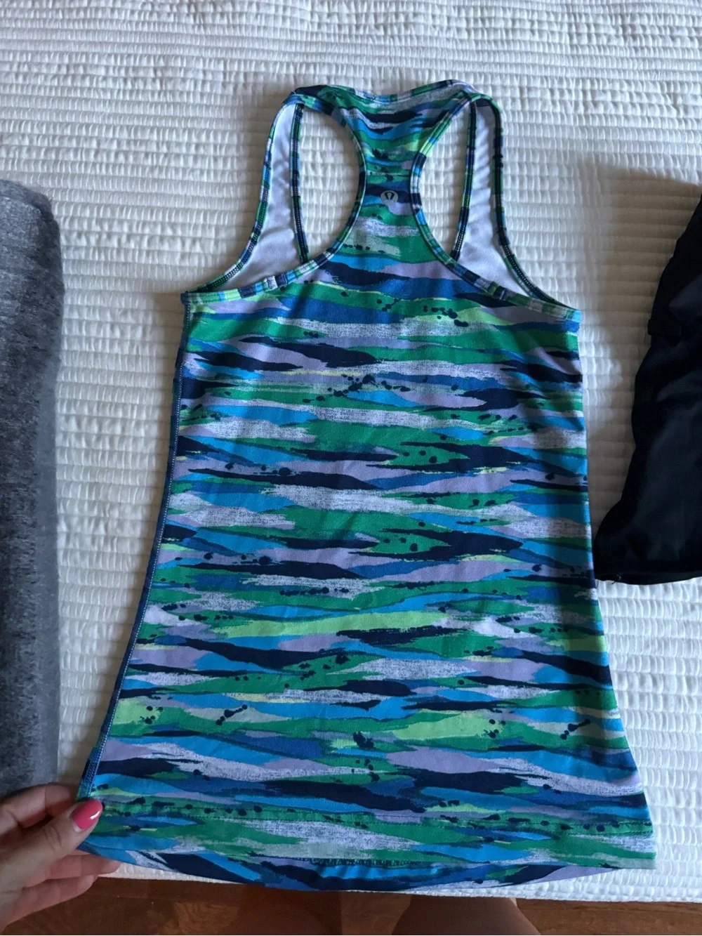 lululemon athletica Green, Blue & Navy Abstract Racerback Tank
